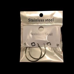 Stainless Steel Silver Tone Earrings